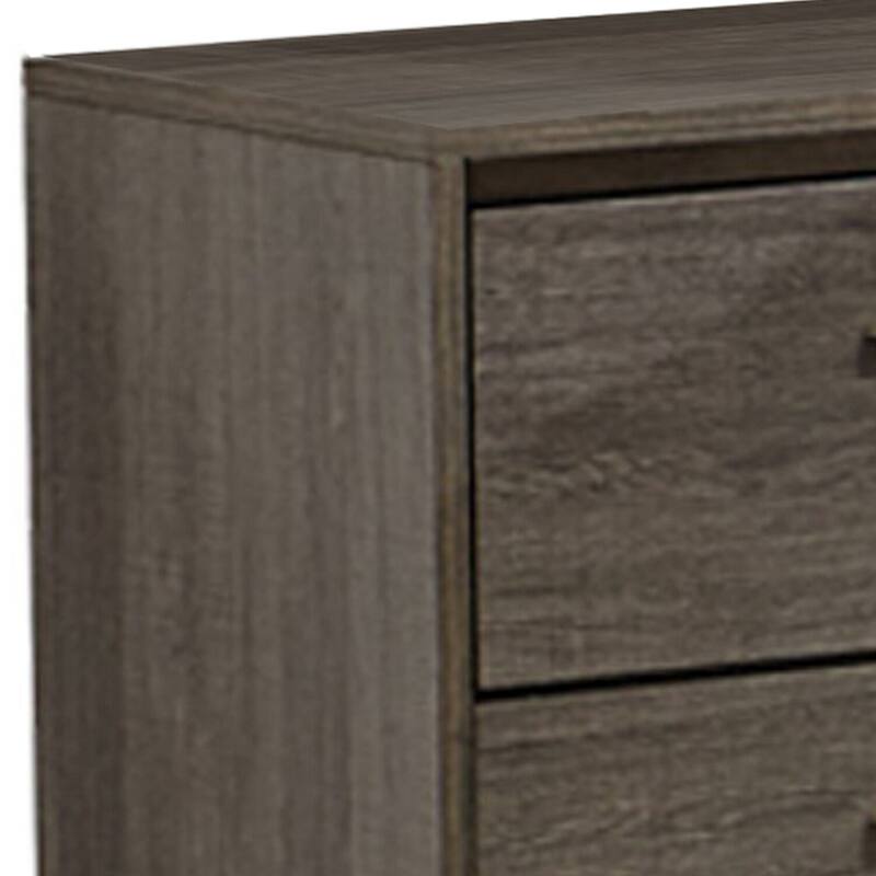 Gray/Brown 2 Drawer 23.25 in. W Nightstand with Sturdy Hardware and Ample Storage
