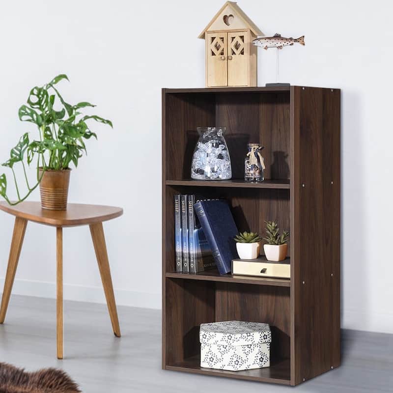 3 Open Shelf Bookcase Modern Storage Display Cabinet - 17" x 11.5" x 31.5" (L x W x H)