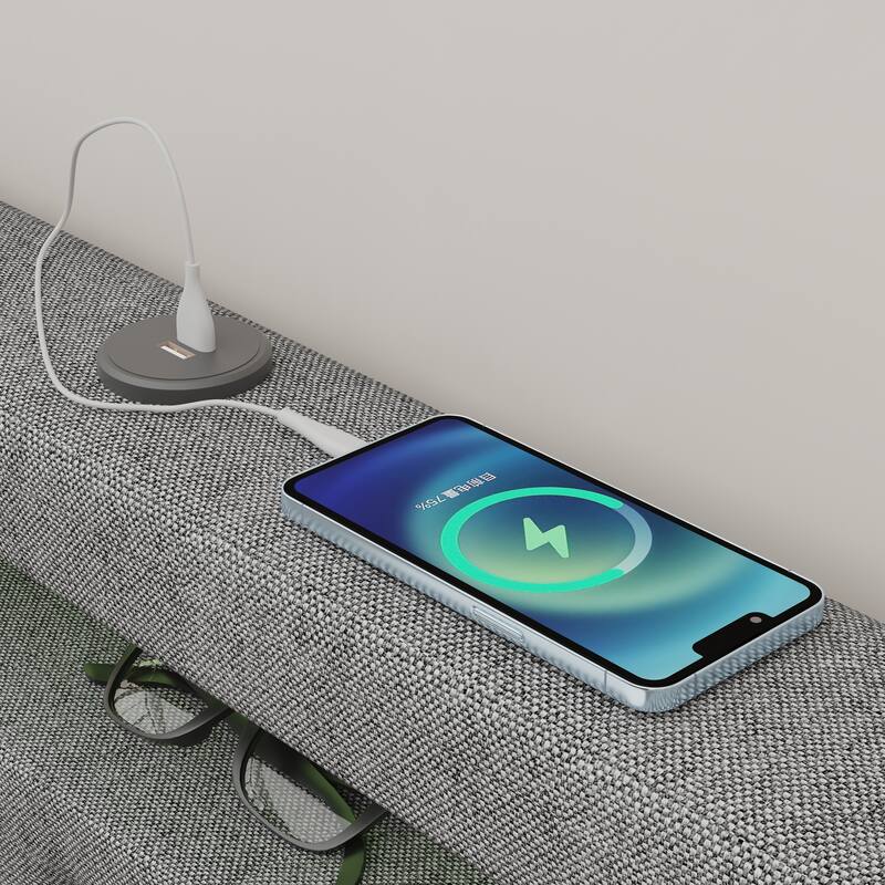 Adjustable Height Twin Size Upholstered Platform Bed with Built-in LED Lights, USB Charging Station, Side Pockets and Drawers