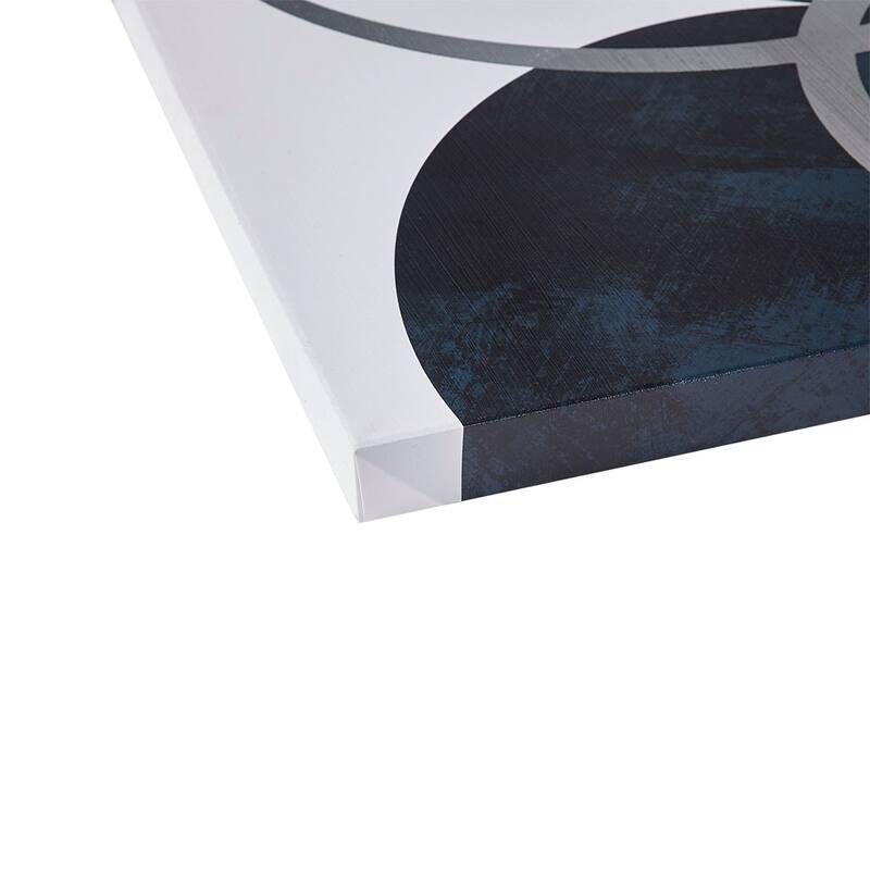 Silver Foil Abstract 2-piece Canvas Wall Art Set - White/Navy