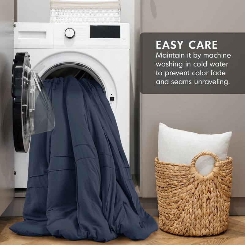 Chelsea Square Evans Pinch Pleated Soft Washed Boho Comforter Set