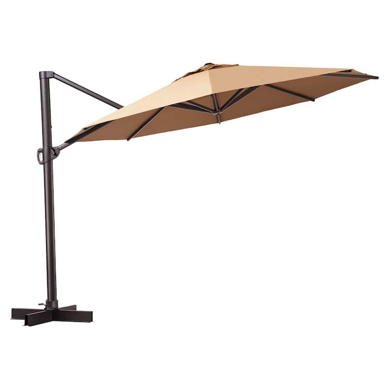 Pellebant Patio Cantilever Offset Umbrella 12 FT Round with No Base