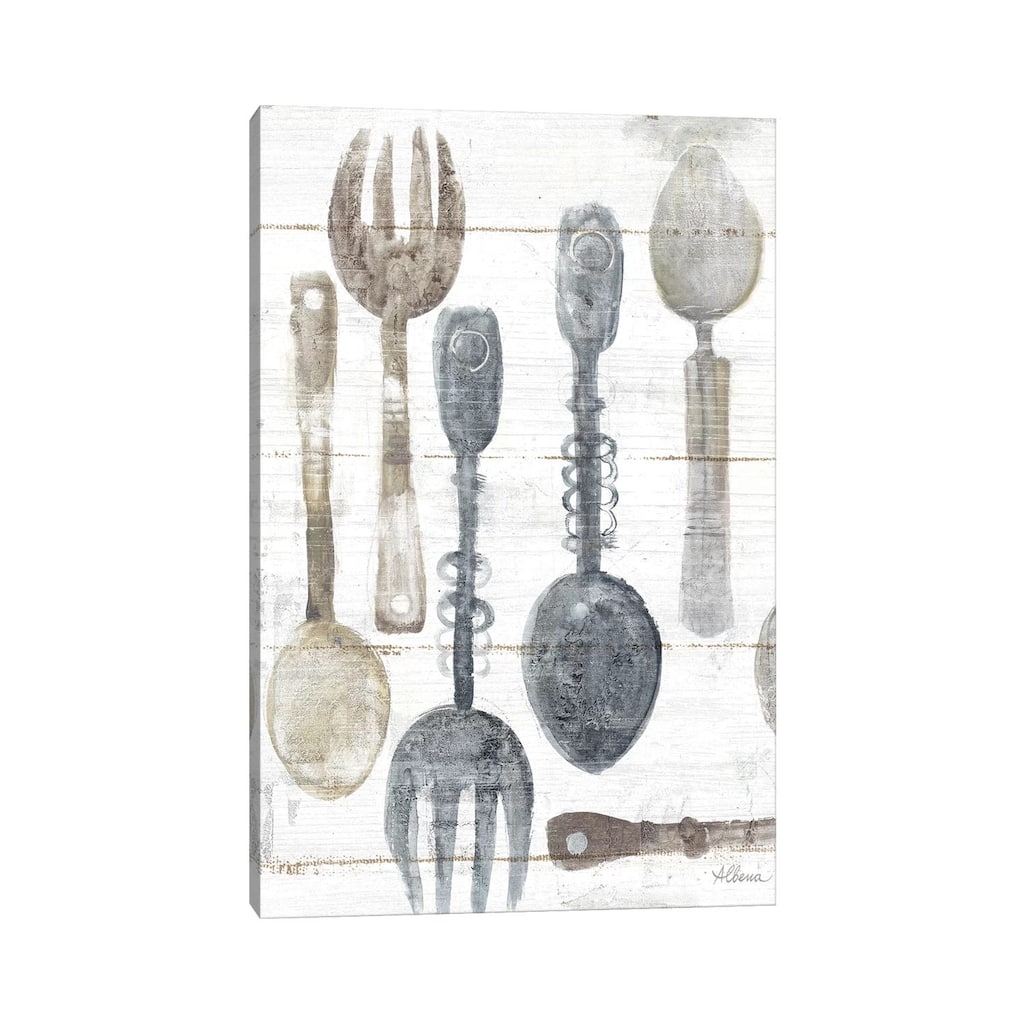 iCanvas "Spoons And Forks II Neutral" by Albena Hristova Canvas Print