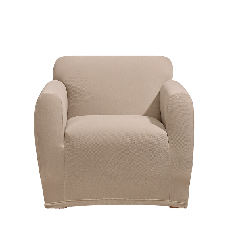 SureFit Stretch Morgan 1 Piece Chair Slipcover - Khaki