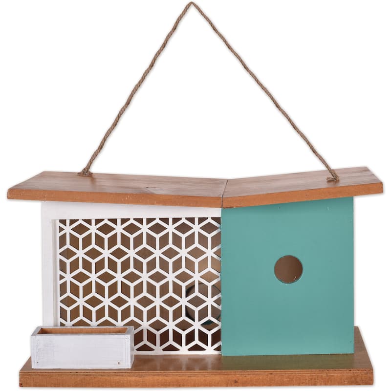 White Lattice Birdhouse