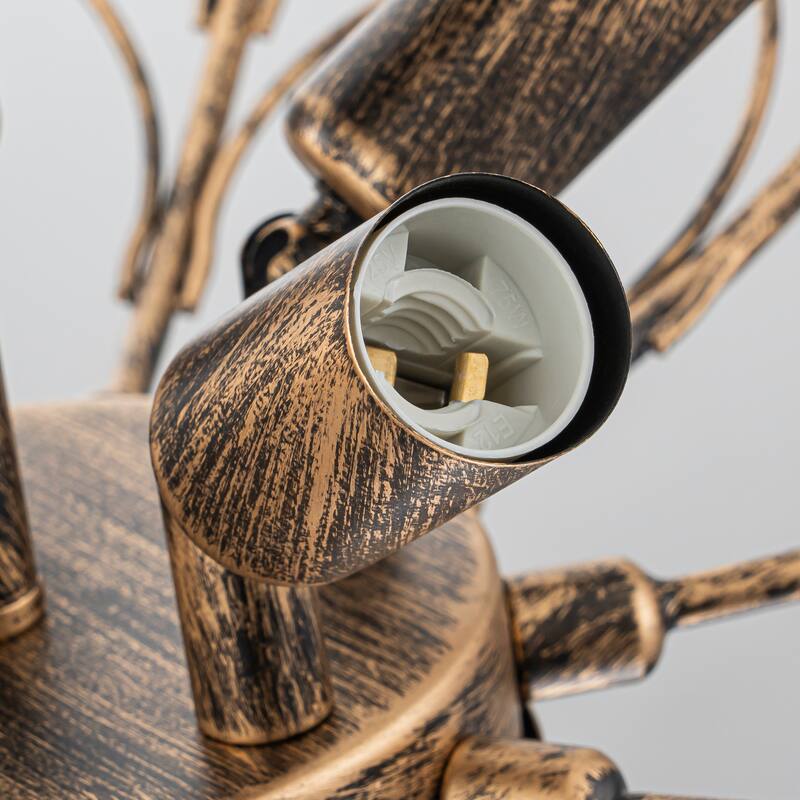 Starsky 5-Light Vintage Crystal Branch Semi-Flush Mount