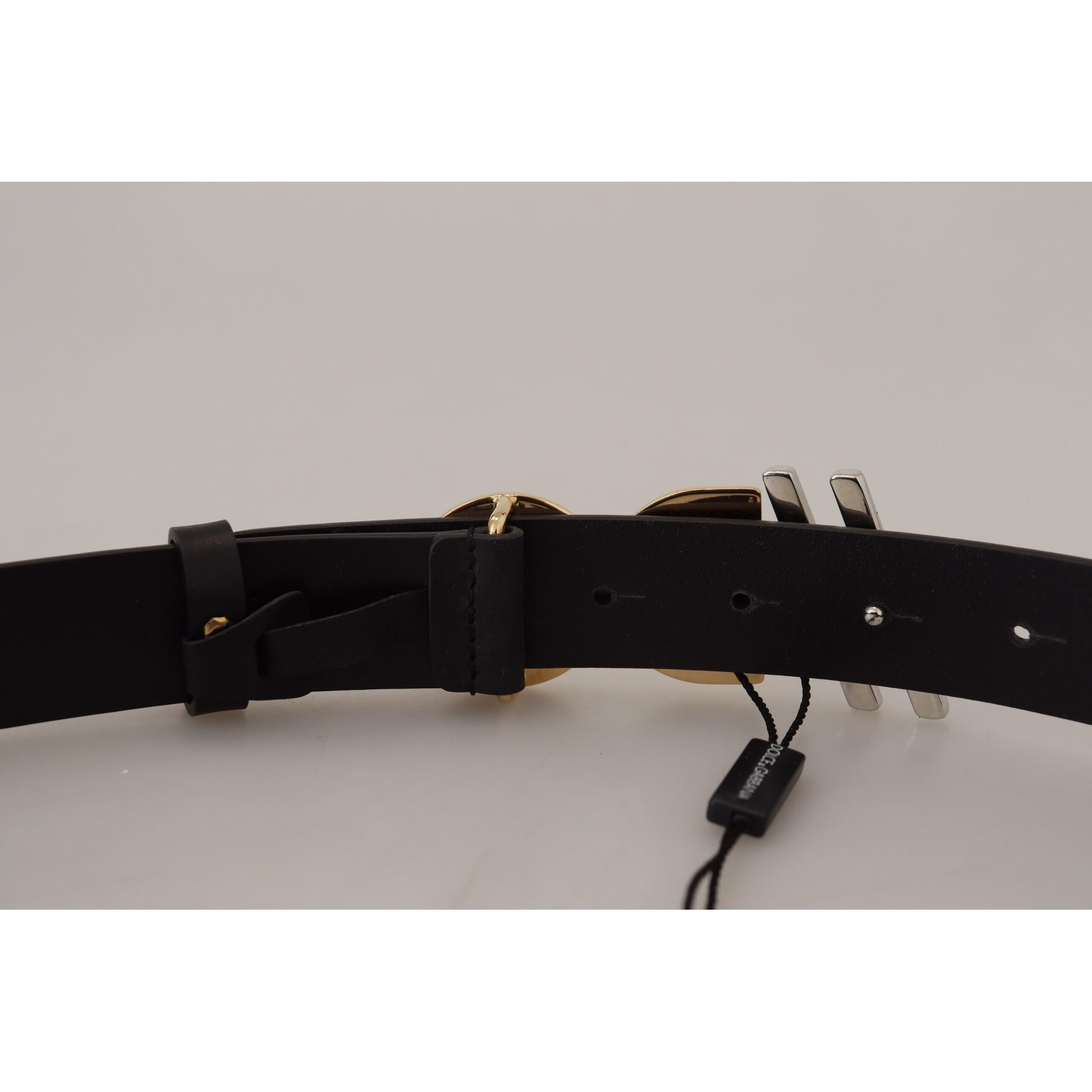Dolce & Gabbana Black Viscose Wide Waist Women Women\'s Belt Dolce & Gabbana Black Leather Metal #DG Logo Buckle Women main image 4