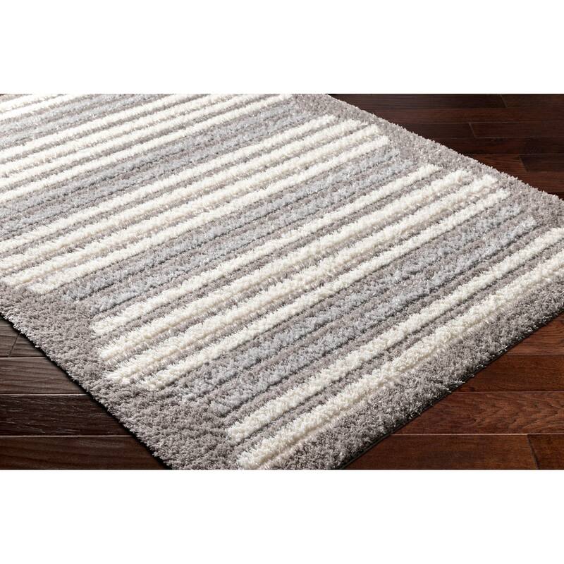 Livabliss Nomadic Striped Plush Area Rug