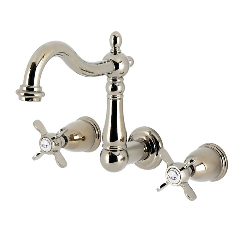 Kingston Brass Essex Double-Handle Wall Mount Bathroom Faucet - Polished Nickel