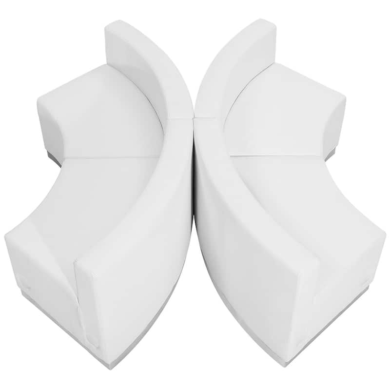4 PC LeatherSoft Modular Reception Configuration w/Taut Back &Seat - 74"W x 25.25" - 67"D x 27"H - 74"W x 25.25" - 67"D x 27"H - White