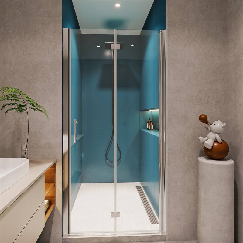 Adjustment Universal Pivot Glass Shower Door with 1/4" Tempered Glass