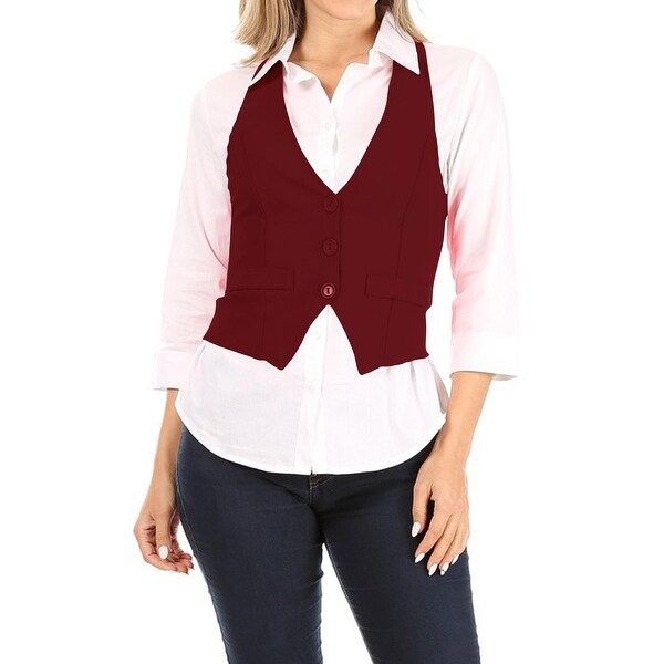 button down vest womens