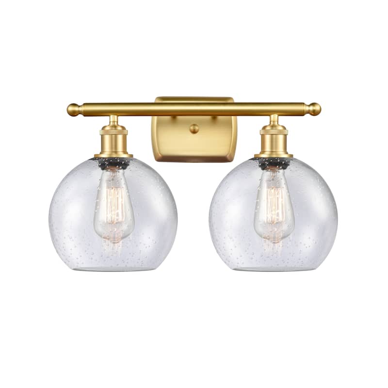 Innovations Lighting 516-2W-12-18 Athens Vanity Athens 2 Light 18" - Satin Gold / Seedy
