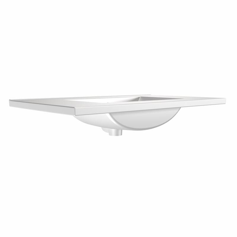 Whitehaus Countertop Vanity Sink with Integrated Rectangular Bowl