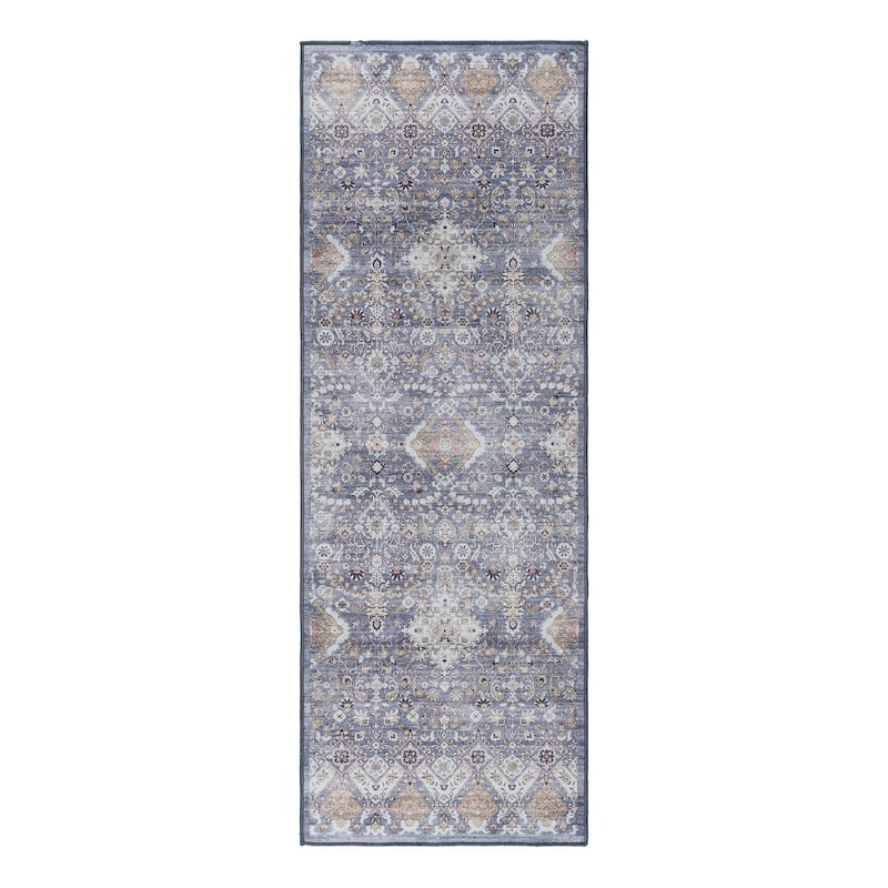 Gertmenian Crystal Print Washable Digital Printed Flat Pile Polyester Slip Resistant Area Rug Collection
