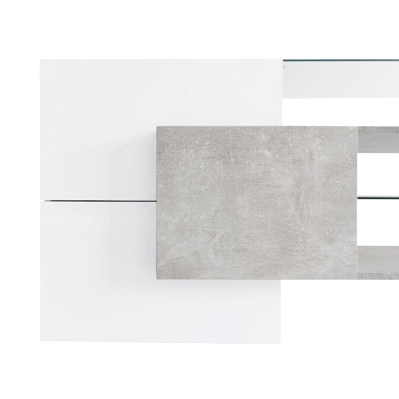 78.7" TV Stand with 2 Illuminated Glass Shelves and LED Color Changing Lights for TVs Up to 88"