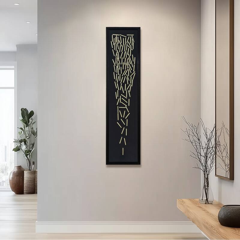 'Cloud Chamber I' - 12"Wx47"H Mixed Media Shadowbox, Framed under Glass