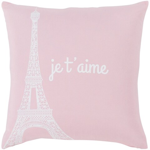 Ariella Blush "Je t'aime" Throw Pillow Cover (18" x 18")