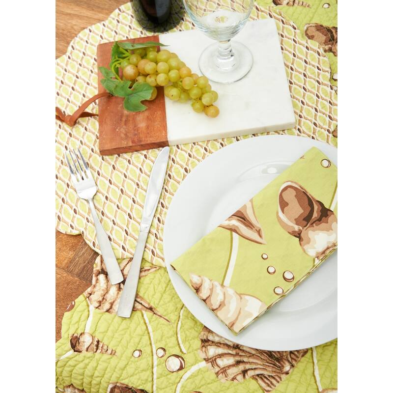 Calypso Cotton Quilted Rectangular Reversible Placemat Set of 6 - Set of 6