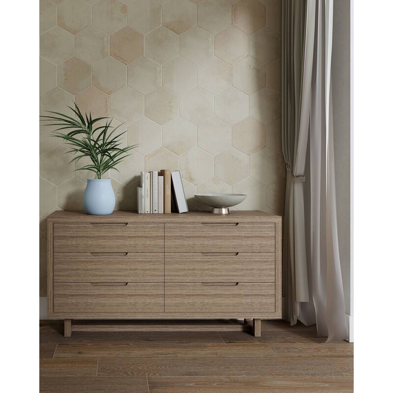 Arcadian Hexagon 9 in. x 10 in. Glazed Porcelain Wall and Floor Tile