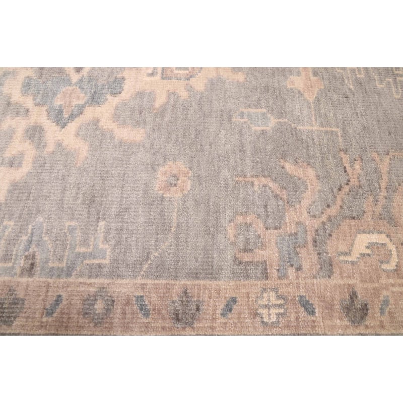 ECARPETGALLERY Hand-knotted Modern Oushak Grey Wool Rug - 8'11 x 12'1