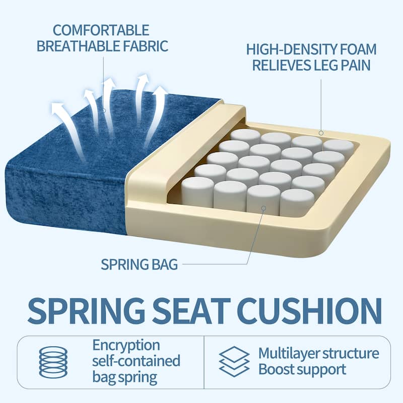 Blue Fabric Accent Chair with Foam Cushion and Rubberwood Frame - 31.5” D x 28.8” W x 35.4” H
