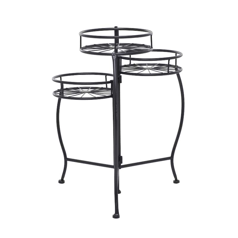 Metal Starburst Indoor Outdoor 3 Tier Indoor Outdoor Plantstand - Black, White, Green, Blue - Roche River Decor