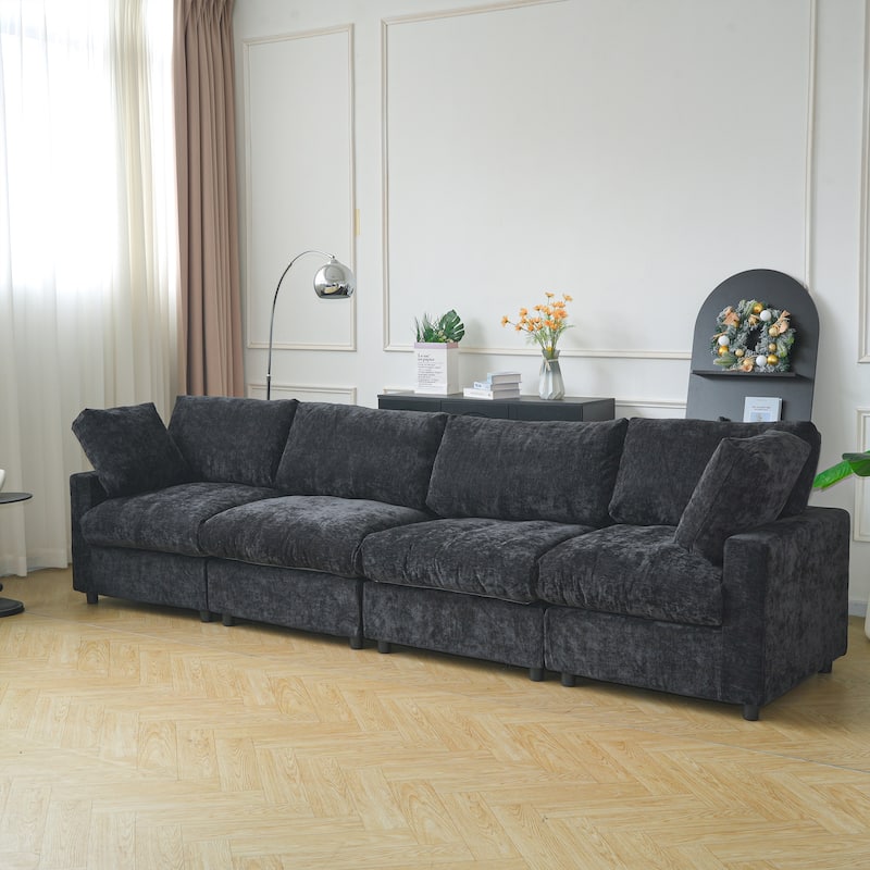 134" Cloud Sectional Sofa, Oversized Modular Sectional Couch ,4 Seat Sofa with Removable Covers