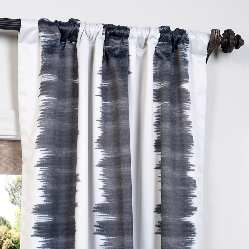 Exclusive Fabrics Flambe Striped Pattern Room Darkening Curtain Panel Pair (2 Panels)
