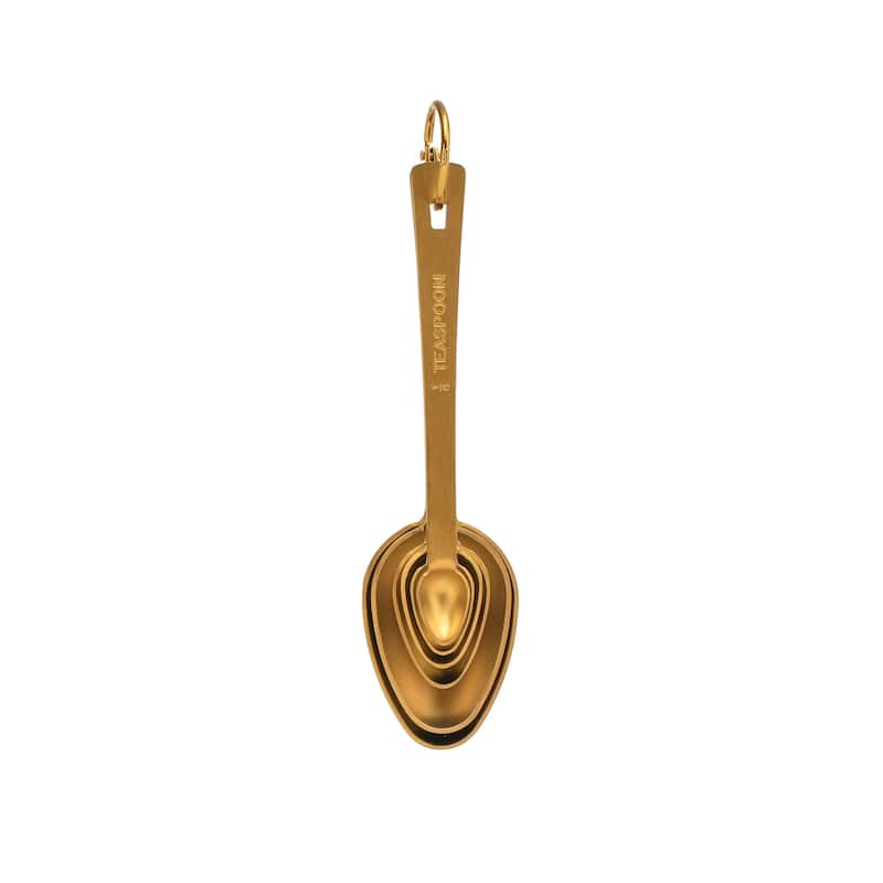 Gold Stainless Steel Measuring Spoons - 6.5"L x 1.8"W x 0.9"H