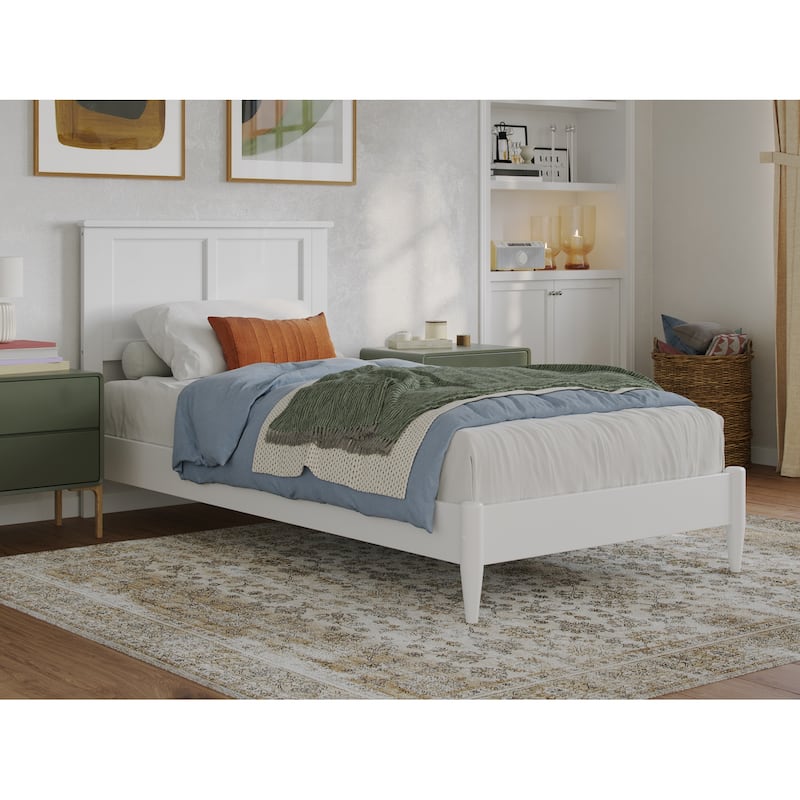 Charlotte Solid Wood Low Profile Platform Bed - White - Twin XL