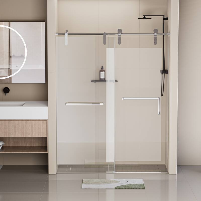 56-60" W x 76" H frameless shower door