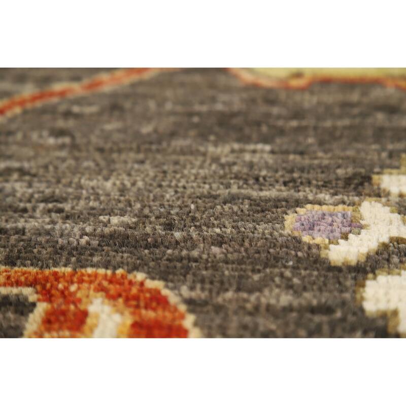 Hand Knotted Oriental 100% Wool Carpet Transitional All-Over Greys & Charcoal Oushak Area Rug - 10' 0'' X 8' 0''