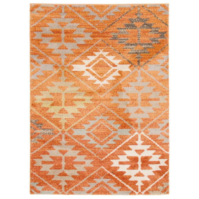 ECARPETGALLERY Ariella Orange Casual Rug - Orange - 5'3 x 7'3
