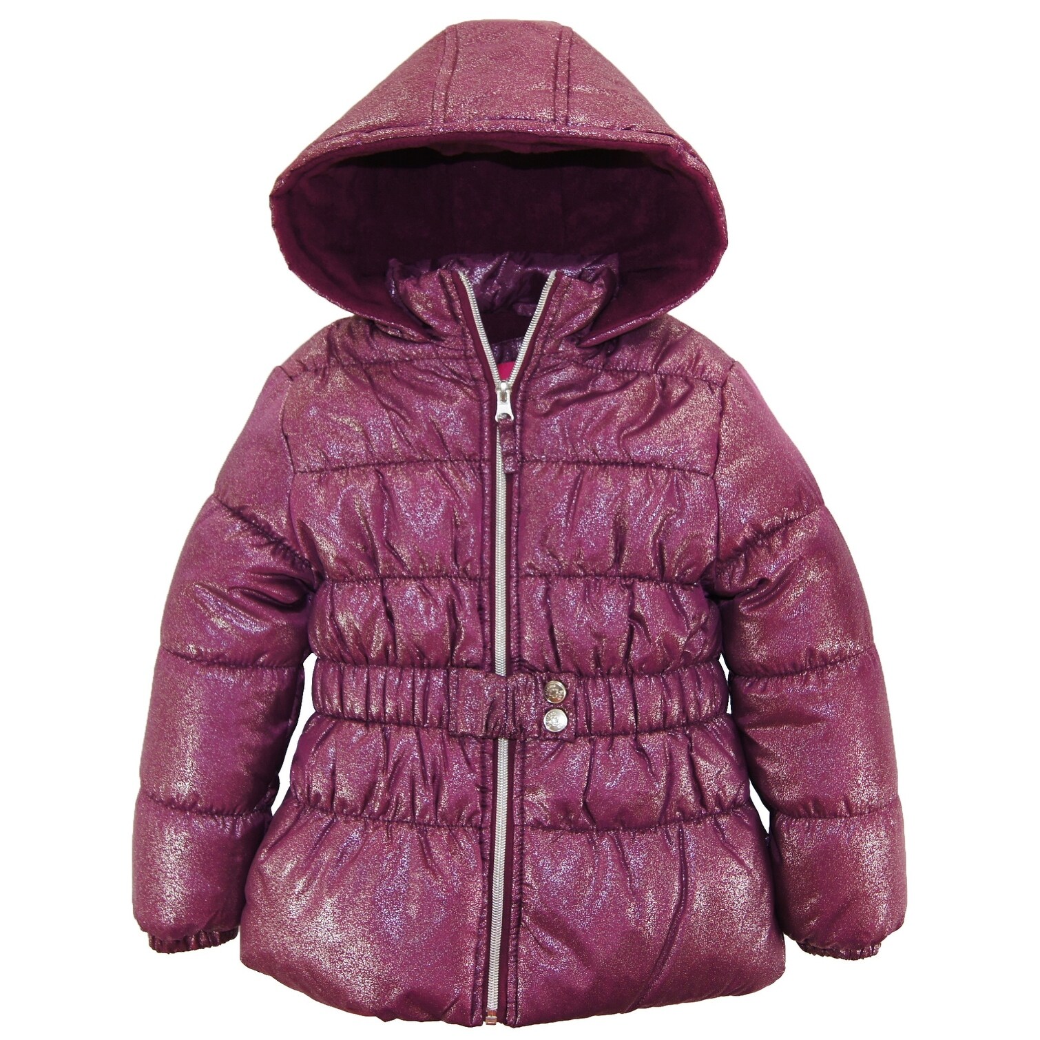 Shop Pink Platinum Toddler Girls Solid Color Winter Jacket With