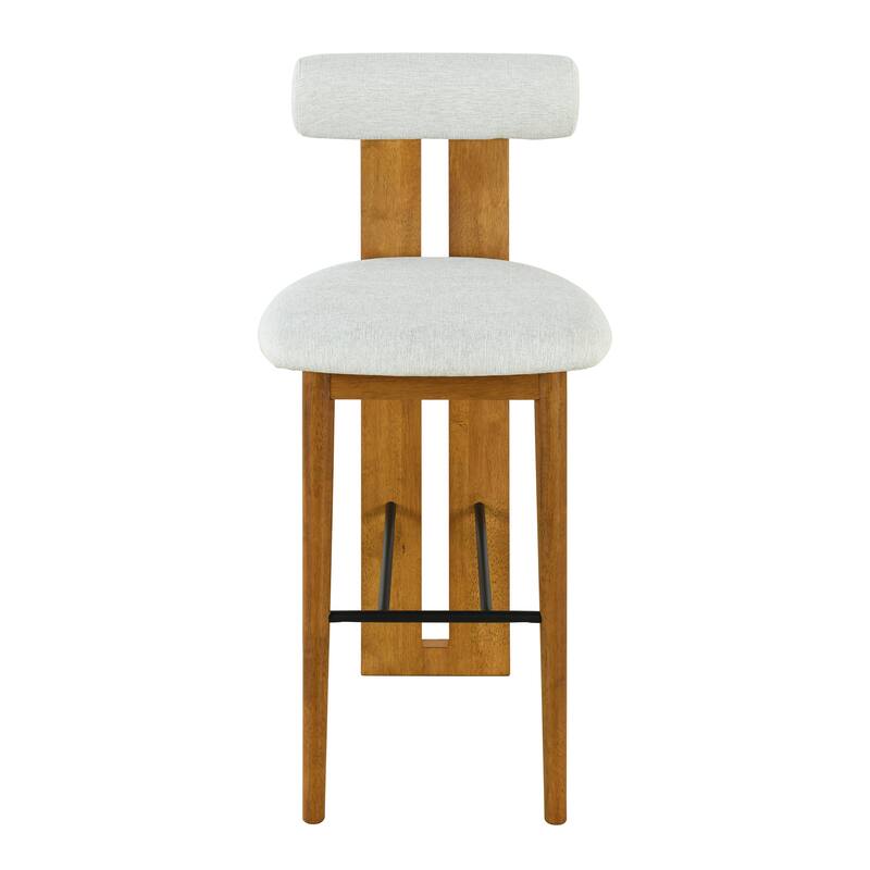 Roomfitters Renee Indoor Wooden Barstools with Cloud-Top Backrest, Set of 2 - Set of 2