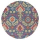 preview thumbnail 1 of 0, SAFAVIEH Handmade Suzani Luule Boho Tribal Wool Rug 6' Round - Blue/Multi - Round