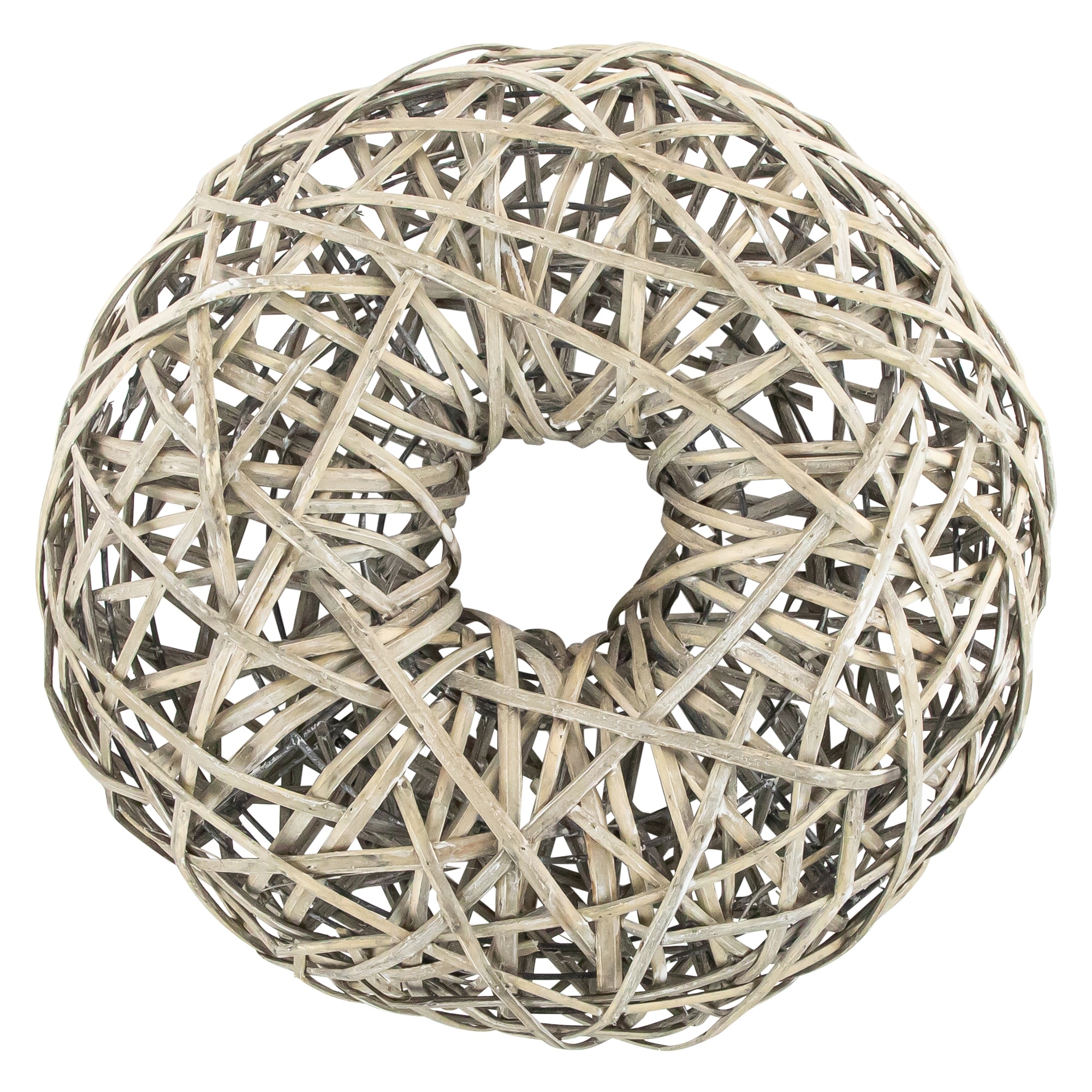 Woven Willow Artificial Wreath - 19" - Gray