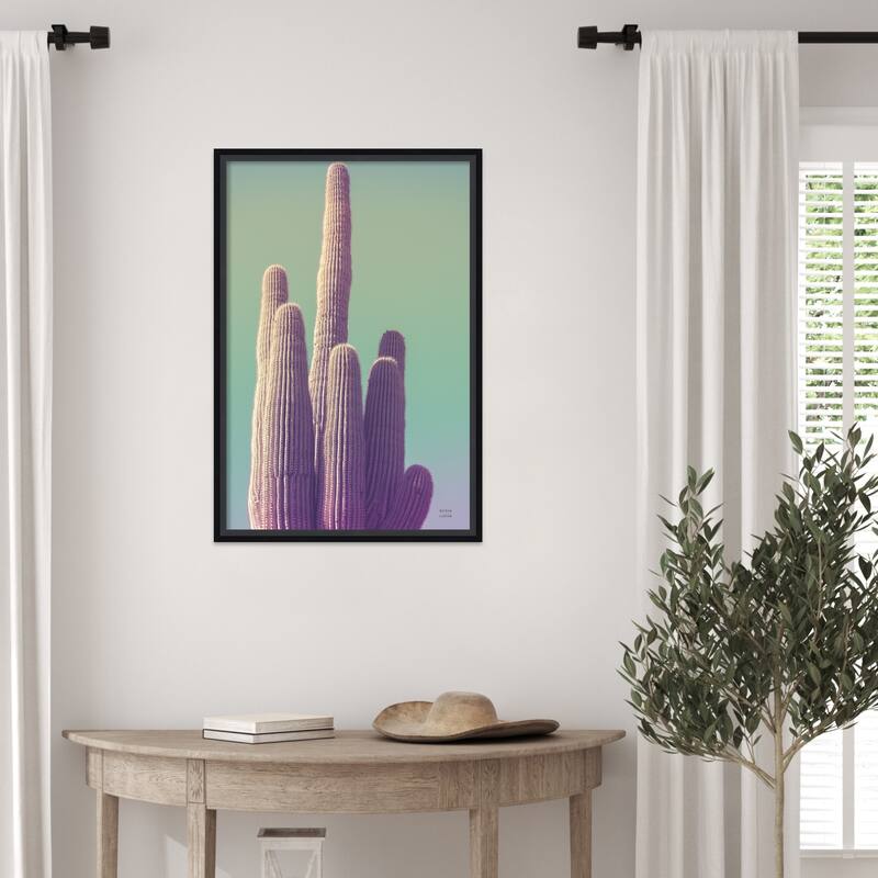 Saguaro Green Pastel by Nathan Larson Wood Framed Wall Art Print