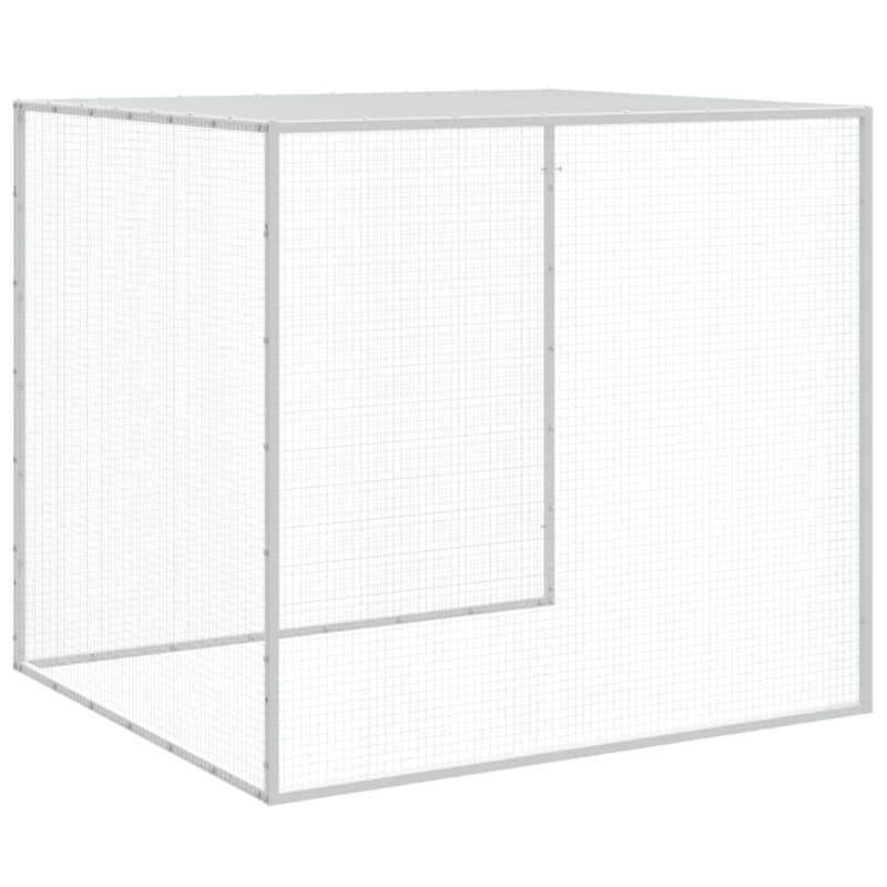 vidaXL Chicken Cage with Roof Light Gray/Anthracite multisize Galvanized Steel - 79.9" x 38.6" x 35.4" - Anthracite