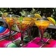 preview thumbnail 2 of 4, Dos Suenos Mexican Hand Blown Glass - Set of 4 Hand Blown Modern Margarita Glasses - Confetti Carmen (12 oz)