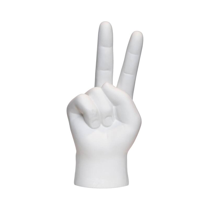 Interior Illusions Plus White Peace Sign Tabletop - 8" tall