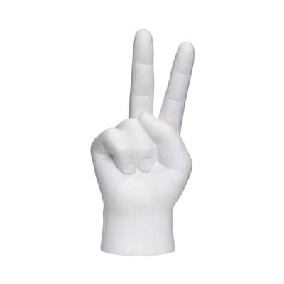 Interior Illusions Plus White Peace Sign Tabletop - 8" tall