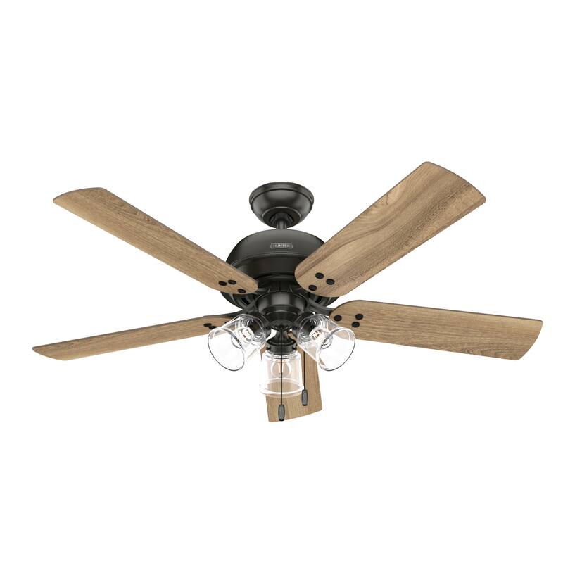 Hunter 52" Shady Grove Ceiling Fan with LED Light Kit/ Pull Chain, Standard or Flush Mount - Casual, Transitional