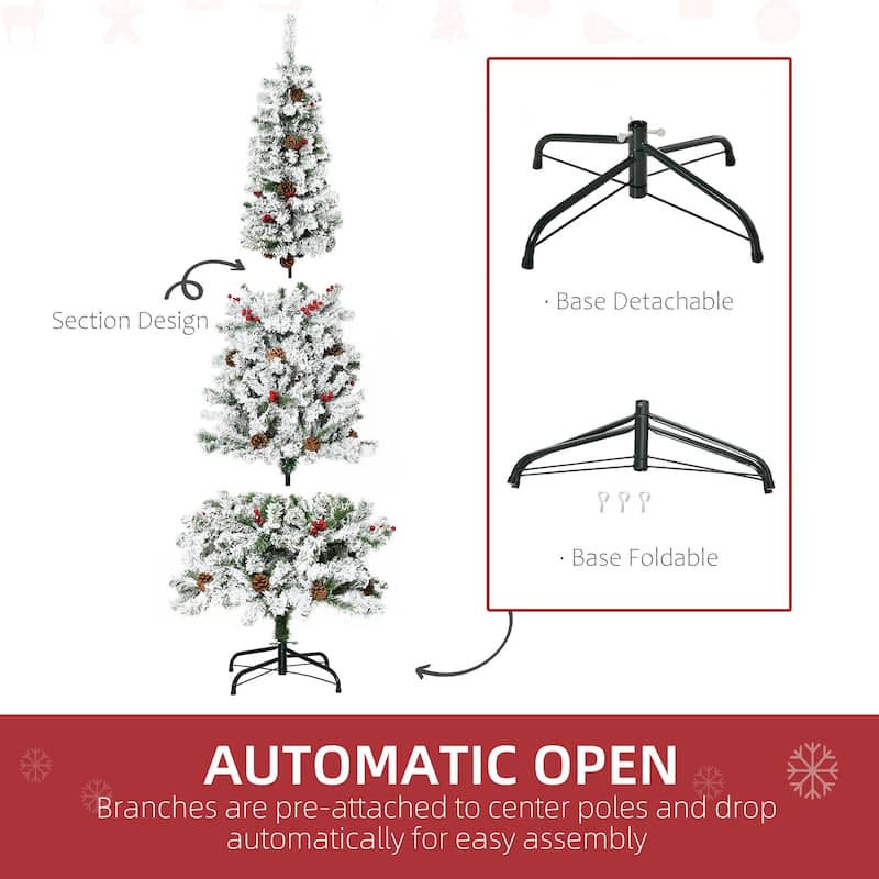 Pencil Snow Flocked Artificial Christmas Tree
