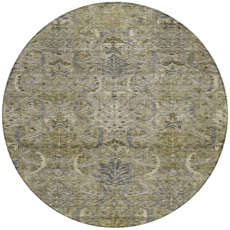 HomeRoots Damask Transitional Rectangle Outdoor Rug
