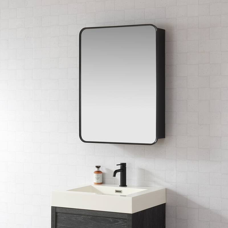 Talayuela Rectangular Aluminum Framed Medicine Cabinet with Mirror