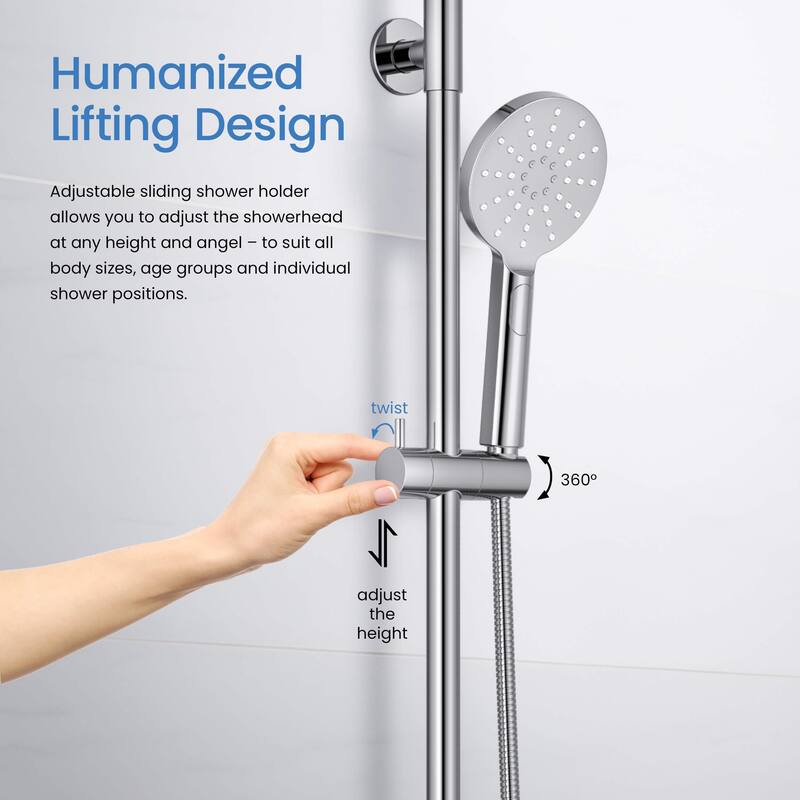 Circular Pressure Balanced 2-Function Shower Column with Rough In Valve