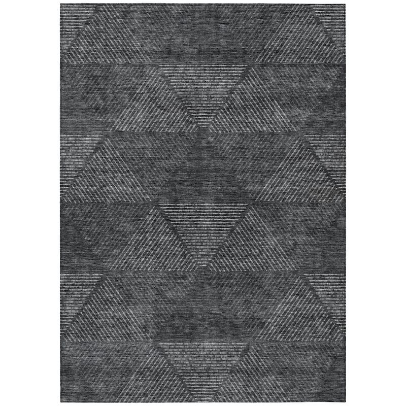HomeRoots Geometric Transitional Rectangle Outdoor Rug