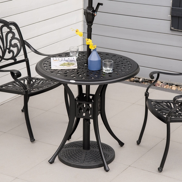 Outdoor bistro table with online umbrella hole
